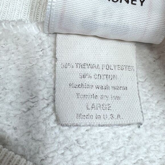 80s Vintage DISNEY Mickey Mouse Sweatshirt Large White Jumper Character Fashions - Picture 11 of 13